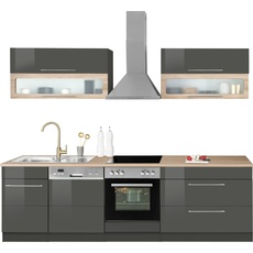 Bild MÖBEL Küchenzeile »Wien«, mit E-Geräten, Breite 270 cm, wahlweise und ohne grau
