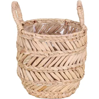 A.H.G. Pflanzkorb Wasserhyazinthe inkl. PET-Einsatz Ø 28 cm x 26 cm Beige-Natur