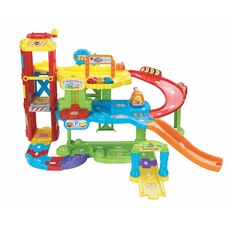 VTech Baby Flitzer - Parkgarage – Interaktives Spielzeug mit Abschleppwagen, Aufzug, Rutsche, Tankstelle u. v. m. – Für Kinder von 1-5 Jahren