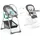 Hochstuhl mit Babyliege Sit N Relax 2in1 ab Geburt bis 15 kg, Höhenverstellbarem Gestell mit Rollen, XL Korb, Essbrett, Klappbar, Verstellbar, Spielebogen (Hearts)