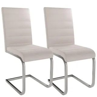 Juskys Freischwinger Vegas mit Cord - Beige