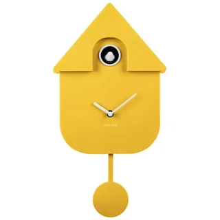Karlsson Wanduhr , Gelb , Kunststoff , 21.5x41x8.5 cm , Dekoration, Uhren, Wanduhren