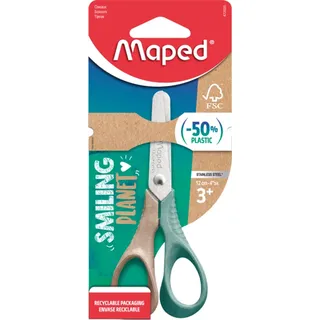 Maped Smiling Planet Scissor 12 cm. parts of FSC wood fibre