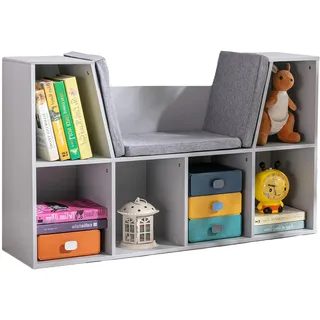 Homcom Kinderregal 2-in-1 103 x 30 x 62 cm MDF grau
