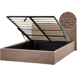 Beliani Polsterbett Braun Orbey - Textil , 140x200 cm , Schlafzimmer, Betten, Polsterbetten