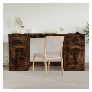 vidaXL Schreibtisch mit Stauraum Räuchereiche Holzwerkstoff - Braun