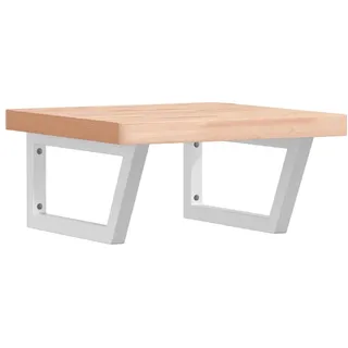 vidaXL Waschbeckenregal Wandmontage Stahl und Massivholz Buche - Braun