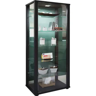 VCM Vitrine »VCM Glasvitrine stehend   Vitrine Glas mit ESG-Sicherheitsglas   Maße ca. H. 115 x B. 50 x T. 38 cm   Standvitrine Glas   Modern und platzsparend   Glas Vitrinenschrank ¿ Kavisa L« 1 Stk. tlg., schwarz