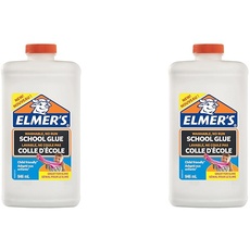 Elmer’s Flüssiger Bastelkleber | Weiß | 946 ml | Auswaschbarer Kinderkleber | Ideal zur Herstellung von Schleim (Packung mit 2)