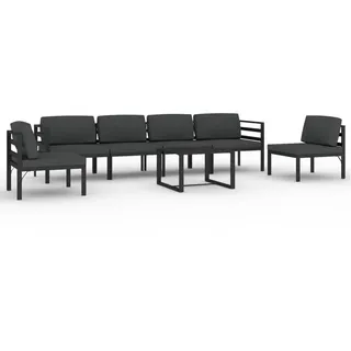 vidaXL Garten-Lounge-Set 7-tlg. Aluminium anthrazit/silber