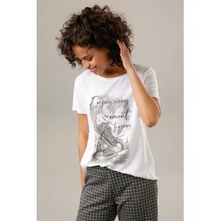 Aniston CASUAL Shirtbluse mit Glitzersteinchen verzierter Frontdruck, bunt