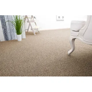 andiamo Auslegware Teppichboden Meterware Carlos - Teppichboden Auslegware & Teppich Meterware - Auslegware Teppich Meterware 4m & 5m breit - pflegeleichter Bodenbelag Beige - 400 x 700 cm
