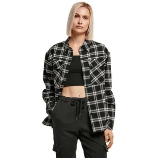 Urban Classics Oversized Langarmhemd - Black / White - S