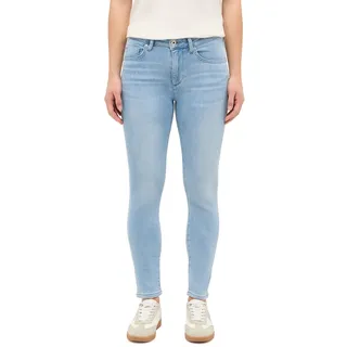 Skinny-fit-Jeans MUSTANG "Damen Style Shelby Skinny 7/8", Damen, Gr. 28, Länge 32, blau (200 hellblau), Denim/Jeans, 80% Baumwolle, 15% Lyocell, 4% Elastomultiester, 1% Elasthan, unifarben, skinny fit, Jeans Skinny-fit-Jeans