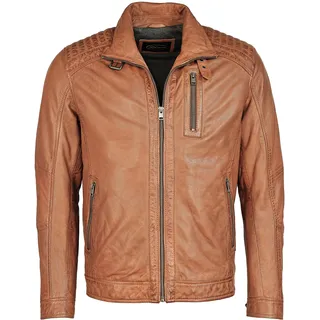 Bikerjacke JCC "Lederjacke 31020351", Herren, Gr. 52, braun (light cognac), Obermaterial: 100% Lammleder LEL. Futter: 100% Baumwolle CO., Jacken Bikerjacke