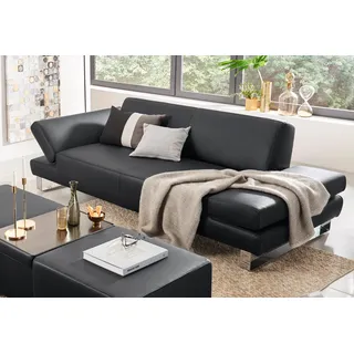 W.Schillig Couch Leder 3-Sitzer Schwarz