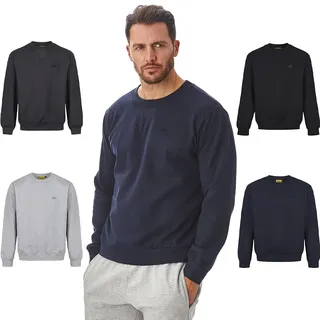 Iron Mountain Herren Sweatshirt Fleece – Pullover Baumwollmix Rundhals Langarm, Workwear Sweatshirt Leicht Warm für Freizeit Arbeit Alltag Winter (Marine, 3XL)