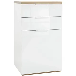 Composad | Sideboard der Linie Mundi 2 Schubladen und 1 Tür, platzsparender Schrank, platzsparender Schrank, (BxHxT) 60 x 102,30 x 50 cm, Farbe Eiche und Weiß lackiert, Made in Italy