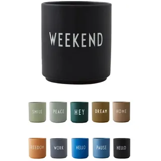 Design Letters Lieblingsbecher Schwarz Weekend Tasse | Kaffeebecher Porzellan | Dekorativ Kaffeetassen | Personalisierte Geschenke für Freundin, Hochzeitsgeschenk | Tasse Mit Spruch | Teetasse 250 Ml