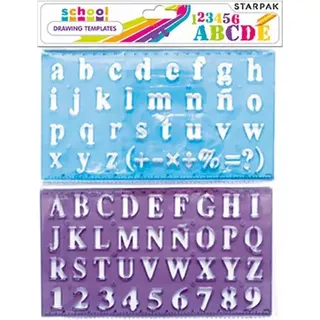 STARPAK Kunststoffschablone Zahlen und Buchstaben