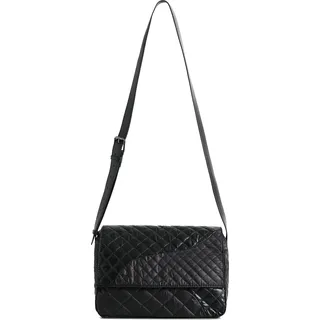 Stilvolle schwarze Umhängetasche für Damen mit praktischen Taschen - Schwarz