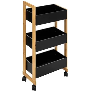 5five simply smart 5 five simply smart 5five - servierwagen 3 Ebenen mit Rollen naturéo akazie schwarz