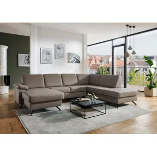 die planbar »PN-EM15047 U-Form, ohne Kopfstützen« Echtleder, wahlweise mit Bettfunktion u. Stauraum