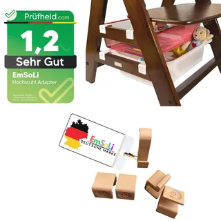 [ TEST SEHR GUT, NOTE 1.2 *]EmSoLi Adapter Braun + 1x Haken für Ikea Trofast Box Korb Drahtkorb - kompatibel mit Hauck Alpha, Alpha Plus, Beta Baby Hochstuhl - Hochstühle Kinderstuhl Zubehör Kinder