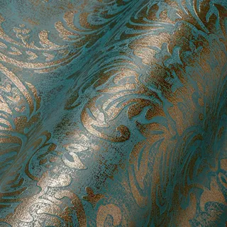 A.S. Création AS-Creation Vliestapete Barock Ornament Petrol-Gold