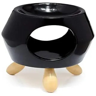Puckator Schwarze abstrakte Duftlampe aus Keramik mit Füßen