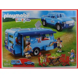 Playmobil Family Fun Playmobil-Pick-Up mit Wohnwagen 9502