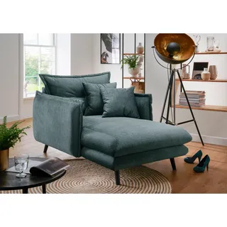 Home Affaire Loveseat Lazio Polyester 111 x 101 x 167 cm Blau mit 2 Zierkissen