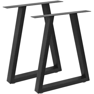 2 TISCHBEINE AUS SCHWARZEN STAHL 60x72CM, TISCHKUPFER FÜR MÖBEL, TISCHBEINE A...