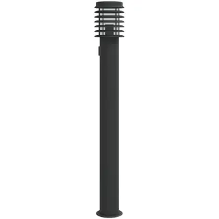 vidaXL Wegeleuchte mit Steckdose Schwarz 110 cm Edelstahl - Schwarz