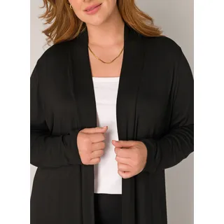 Base Level Curvy Longstrickjacke »Ayla Long« Figurumspielende, weiche Strickqualität, schwarz