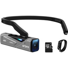 ORDRO EP7 Camcorder 4K FPV Vlog Freisprech-Camcorder Kopf Tragbare Videokamera 30FPS WiFi-Kamerarecorder mit integriertem 2-Achsen-Gimbal, Fernbedienung und 64 GB MicroSD-Karte
