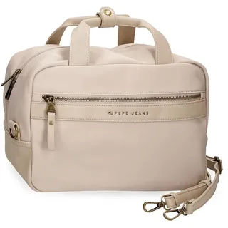 Pepe jeans Joumma Bags Morgan Casual Tagesrucksack, Reisetaschen, beige und schwarz, Kunstleder für Damen, beige, Talla única, Umhängetasche