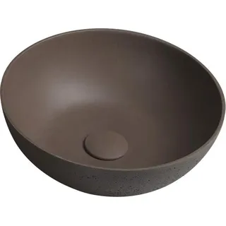 Sapho FORMIGO Betonwaschbecken zum Aufsetzen, Durchmesser 39cm, Dunkelbraun matt - Braun