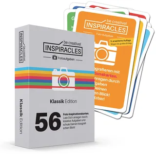 Inspiracles Fotoaufgaben – Fotografieren für Einsteiger, Inspiration & Fotografieren Lernen mit 52 Foto Aufgaben & 10 Spickzettel, Fotografie Zubehör und Gadget für Hobbyfotografen (Version mit Box)