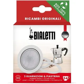 Bialetti Moka Express Zubehörset 6x Dichtungen und Filter 3/4 Tassen