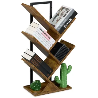 Relaxdays Bücherregal 71 x 40 x 21,5 cm Braun/Schwarz