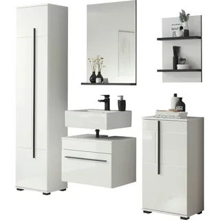 INOSIGN Badmöbel-Set »Cantara, Bad im modernen Design, 5-teiliges Badezimmer« Set, 5 Stk. tlg., weiß
