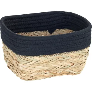 Wenko Aufbewahrungskorb Rika S 13 cm x 20 cm x 15 cm Natur-Schwarz