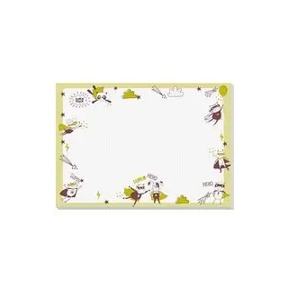 SIGEL Schreibtischunterlage Little Heroes hellgrün Papier 42,0 x 29,7 cm, 30,0 Blatt