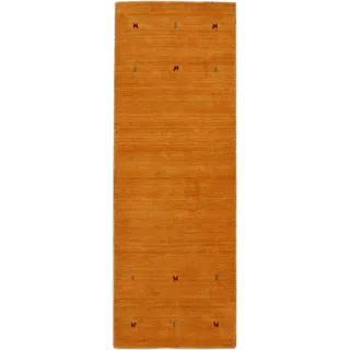 Wollteppich CARPETFINE "Gabbeh Uni, auch als Läufer und Rund erhältlich", gelb, B:75cm H:15mm L:200cm, Wolle, Teppiche, Wollteppich, reine Wolle, handgewebt, Gabbeh Loom Tiermotiv, große Farbauswahl