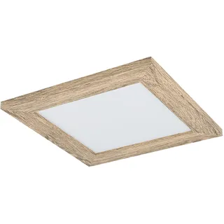 EGLO Deko-Rahmen aus Holz, Zubehör für LED Panel Salobrena 30 x 30 cm, quadratischer Holz-Rahmen in Hell-Braun geflammt