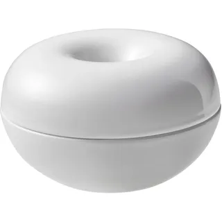 Yamazaki 5740 Tower Dekoschale aus Keramik, weiß, Keramik, Minimalistisches Design, 9,5 x 9,5 x 6 cm (LxBxH)