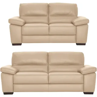 Calia Italia Polstergarnitur Gaia Leder 2-Sitzer + 3-Sitzer Beige