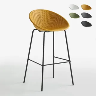 Hoher Hocker 73cm in modernem Design für die Küche, Bar oder Restaurant Flaund - Gelb - Gelb