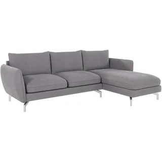 S-Style Möbel Ecksofa Elou Grau Microfaser , Holz, Textil , Echtholz,Buche, Birke , Füllung: Silikon,Schaumstoff , Eckteil, L-Form, Ottomane rechts,L-Form , 261x167 cm , Blauer Engel, FSC Mix, Oeko-Tex®, Hergestellt in Europa , Wohnzimmer, Sofas & Couches, Wohnlandschaften, Ecksofas